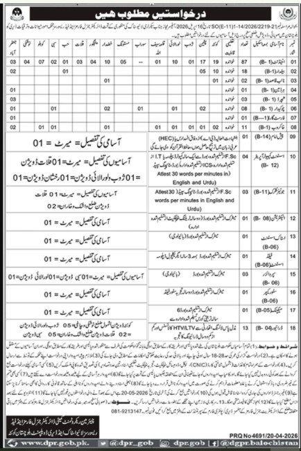 Balochistan Government Jobs