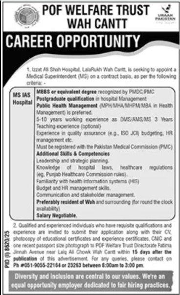 POF Welfare Trust Jobs
