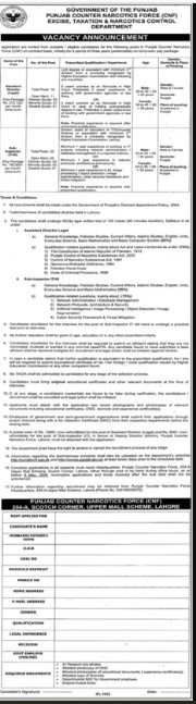 Punjab Counter Narcotics Force Jobs